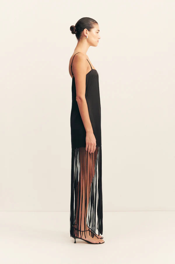 sachin and babi light blue dress Moraya Square Neck Fringe Maxi Dress