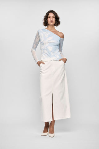 Aurora Mesh Top - Diagonal Floral