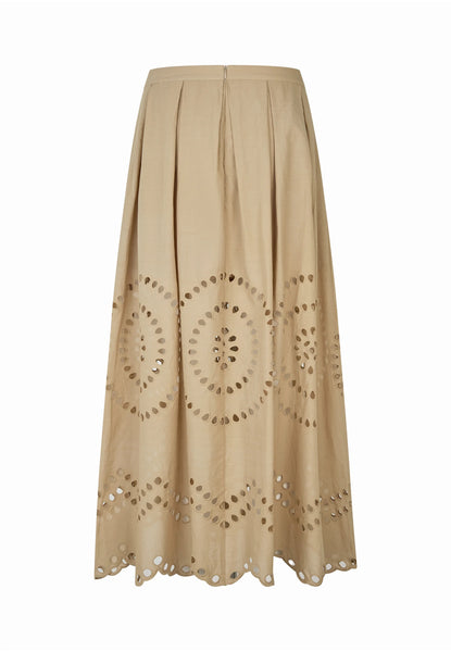 Meryl Detailed Long Skirt - Camel