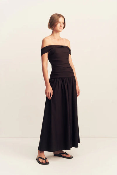 Brooks Off Shoulder Maxi Dress - Ganache