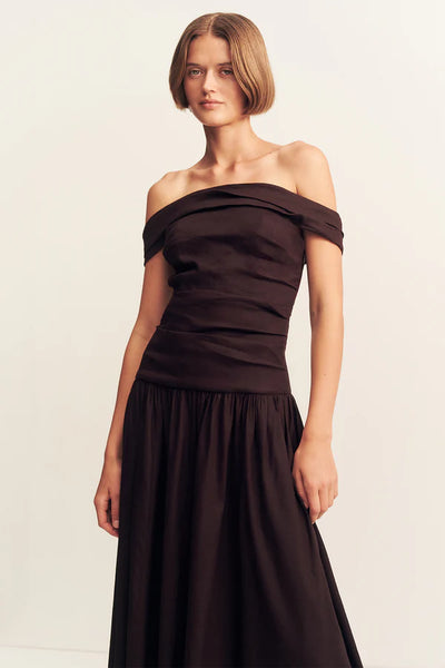 Brooks Off Shoulder Maxi Dress - Ganache