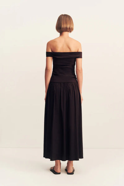 Brooks Off Shoulder Maxi Dress - Ganache