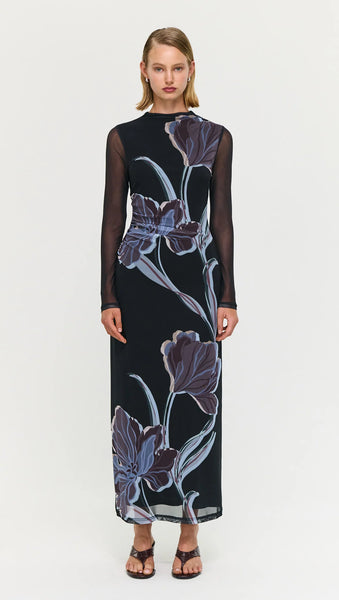 Stas Mesh Dress - Midnight Floral - et seQ fashion