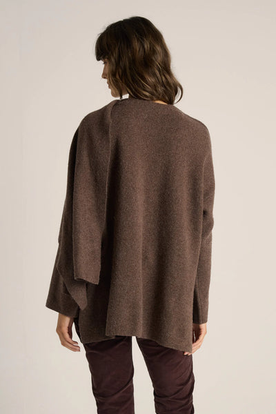 Amaris Cape Coatigan - Chocolate Marle - et seQ fashion