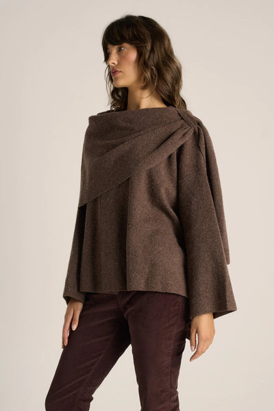Amaris Cape Coatigan - Chocolate Marle - et seQ fashion