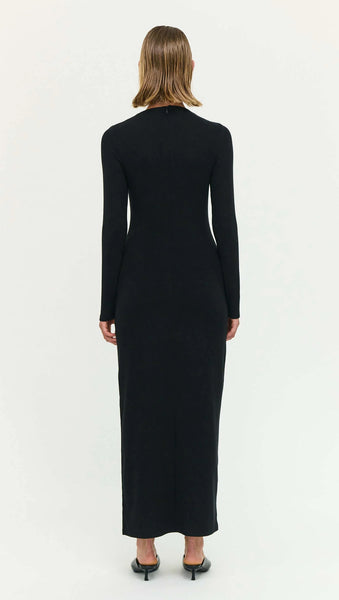 Alexi Assymetric Detail Midi Dress - Black - et seQ fashion