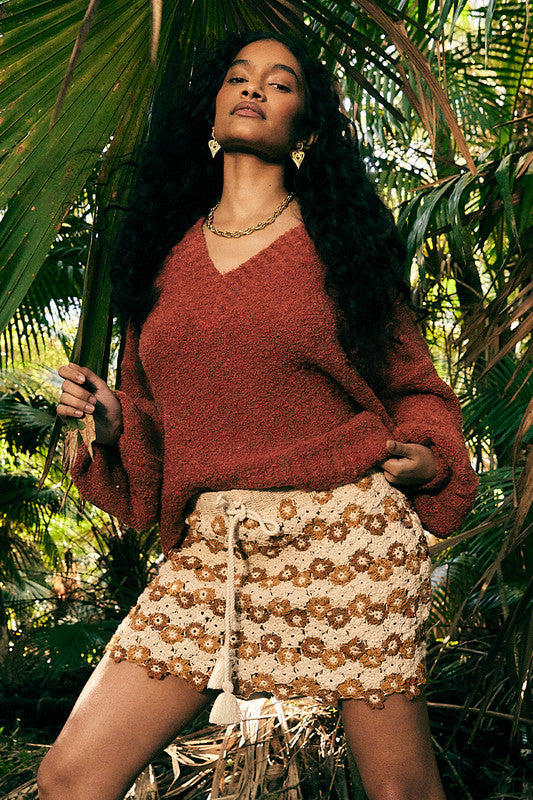 Crochet Mini Skirt - Spice A FURTHER 15% OFF AUTOMATICALLY APPLIED AT CHECKOUT