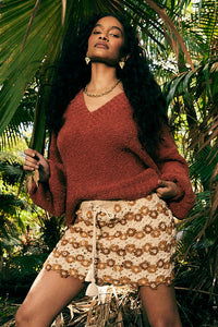 Crochet Mini Skirt - Spice A FURTHER 15% OFF AUTOMATICALLY APPLIED AT CHECKOUT