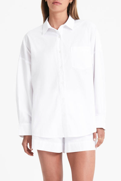 Cruz Poplin Shirt - White