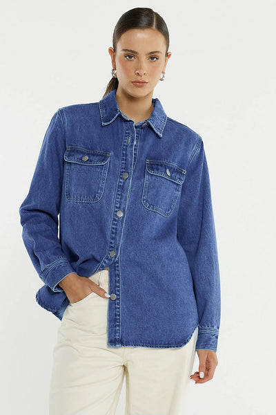 Aveline Denim Shirt - Classic Blue - et seQ fashion