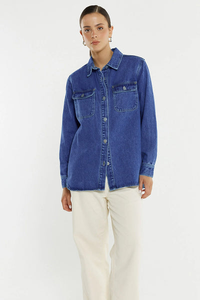 Aveline Denim Shirt - Classic Blue - et seQ fashion