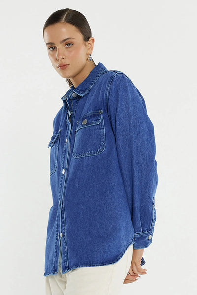 Aveline Denim Shirt - Classic Blue - et seQ fashion
