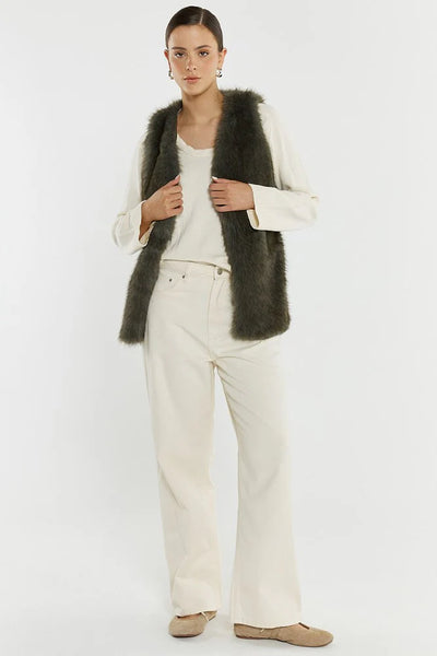 Riya Fur Gilet - Evergreen - et seQ fashion