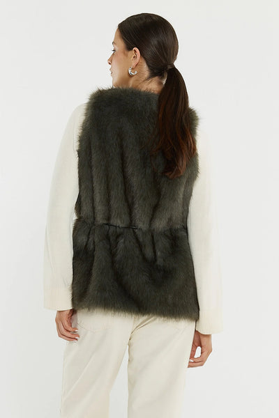 Riya Fur Gilet - Evergreen - et seQ fashion