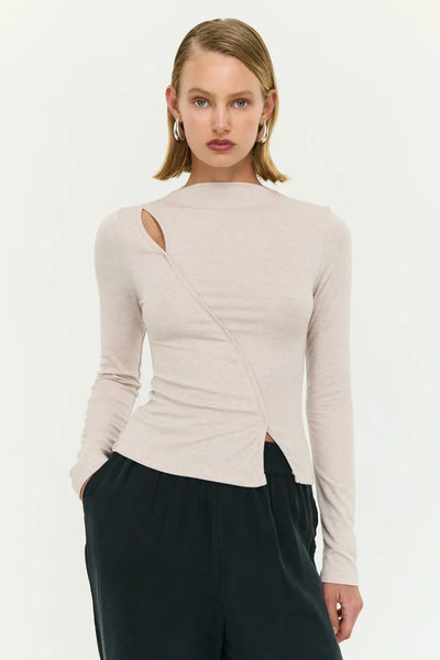 Alexi Assym Detail Top - Oat Marle - et seQ fashion