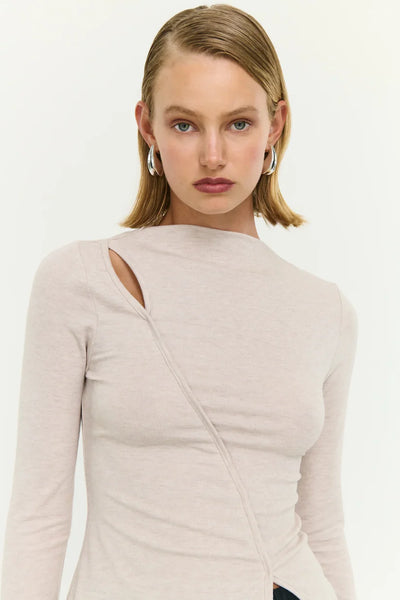 Alexi Assym Detail Top - Oat Marle - et seQ fashion