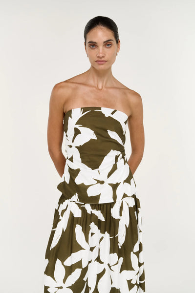 Liora Strapless top - Khaki/Cream