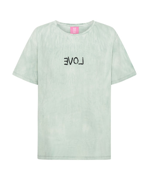 Love Stained Organic Cotton Crew Tee - Sage Green