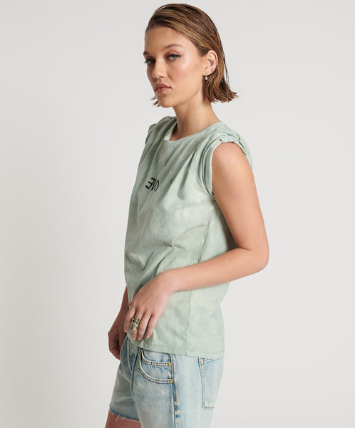 Love Stained Organic Cotton Crew Tee - Sage Green