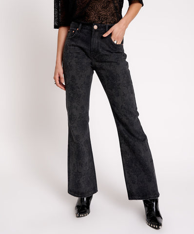 Black Lace Charlie Slim High Waist Bootcut Jeans