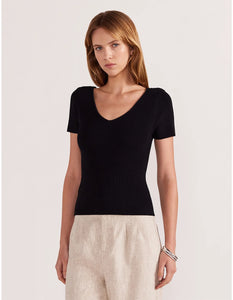 Jude Reversible Knit Tee - Black - 30% OFF AUTOMATICALLY APPLIED AT CHECKOUT