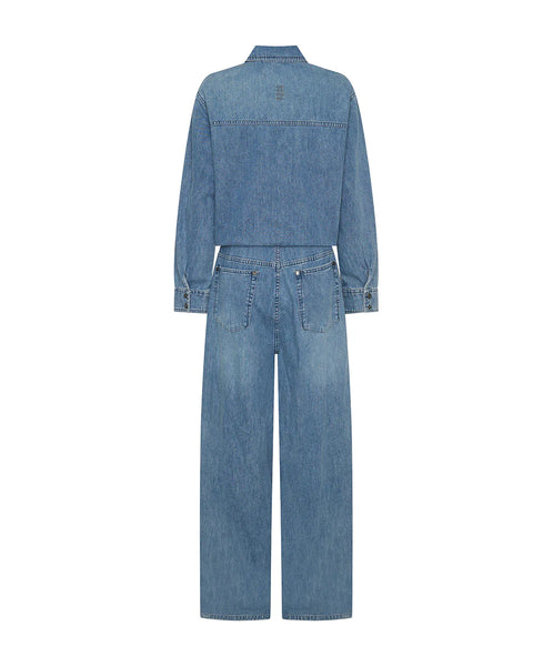 Izzy Drawstring Overall Jumpsuit - Salty Dog