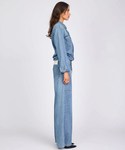 Izzy Drawstring Overall Jumpsuit - Salty Dog
