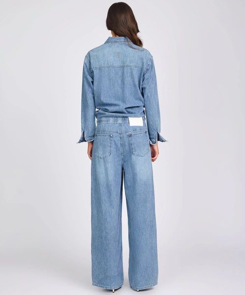 Izzy Drawstring Overall Jumpsuit - Salty Dog