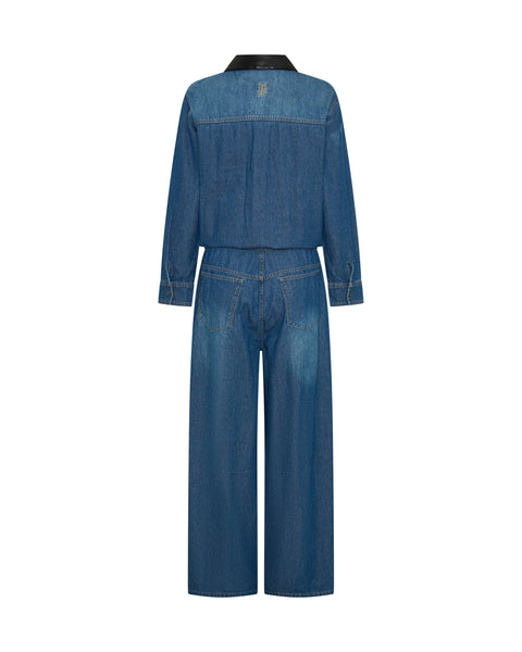 Izzy Drawstring Boiler Jumpsuit - Blue Pasadena