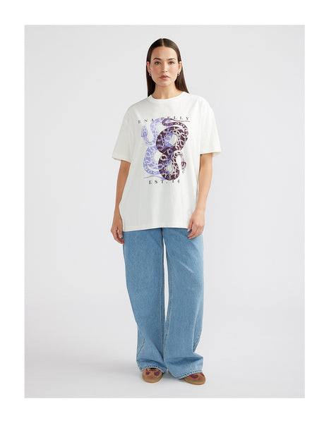 Dual Snakes Tee - Vintage White
