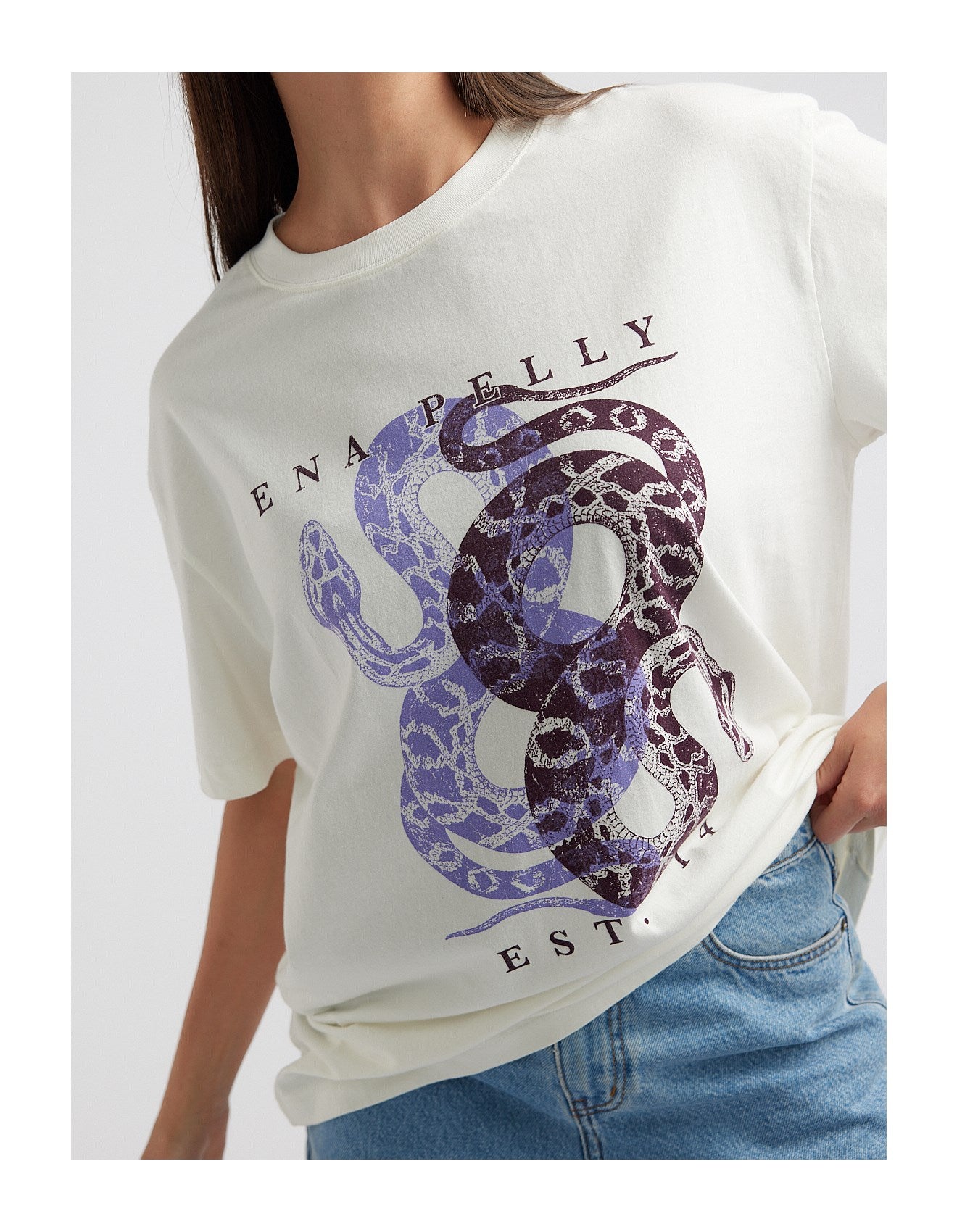 Dual Snakes Tee - Vintage White