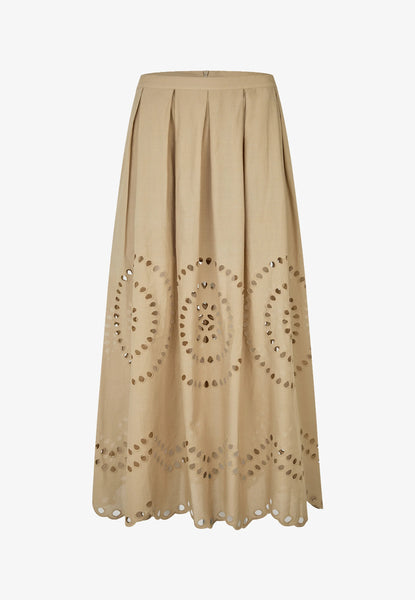 Meryl Detailed Long Skirt - Camel