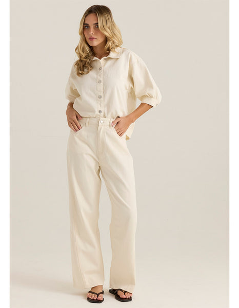 Nuala Wide Leg Jeans - Parchment Cream - et seQ fashion