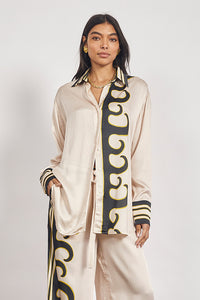 Tide Long Sleeve Satin Shirt - Ecru A FURTHER 15% OFF AUTOMATICALLY APPLIED AT CHECKOUT