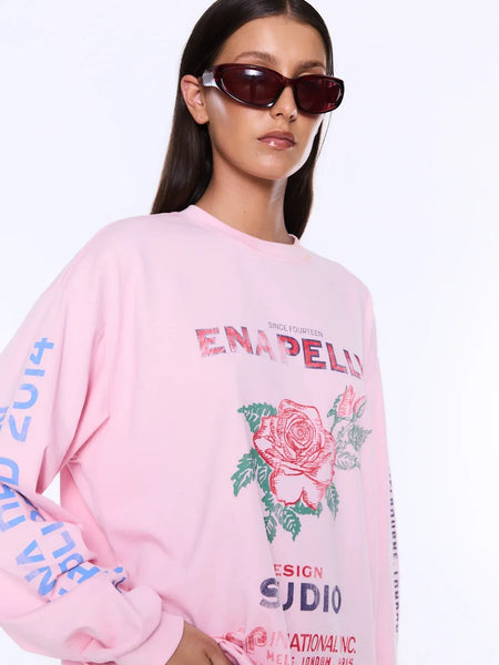 Hailey Long Sleeve Cuffed Tee - Blush Pink