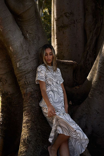 Yamba Dress - Cream Swirl