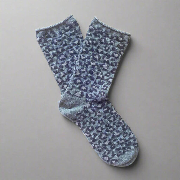 Klue Glitter Lurex Socks - Grey Leopard