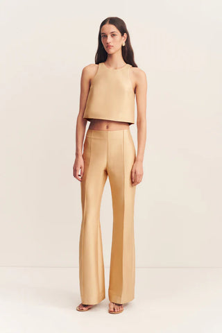 Otis Pintuck Flared Pant - Caramel