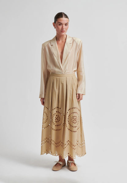Meryl Detailed Long Skirt - Camel