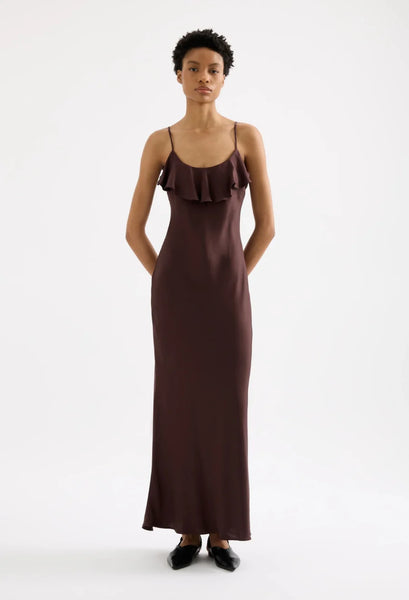 Neve Slip Maxi Dress - Espresso