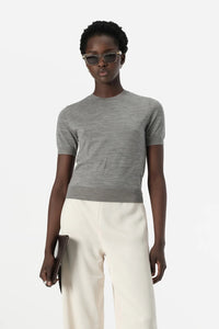 Ash Knit Tee - Grey Marle - 25% OFF AUTOMATICALLY APPLIED AT CHECKOUT