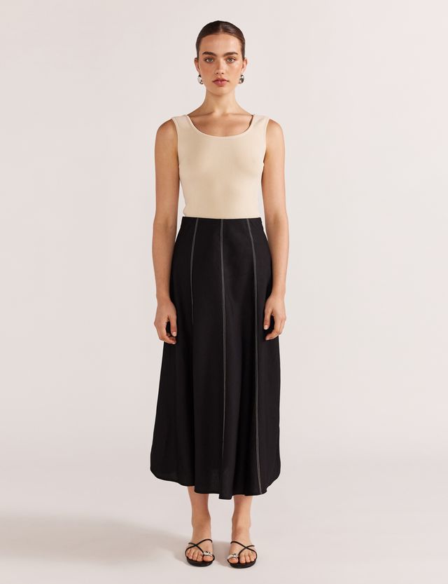 Theory Midi Skirt - Black