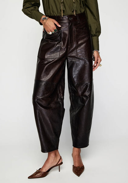 Anika Leather Pants - Chocolate