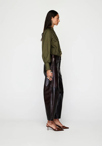 Anika Leather Pants - Chocolate
