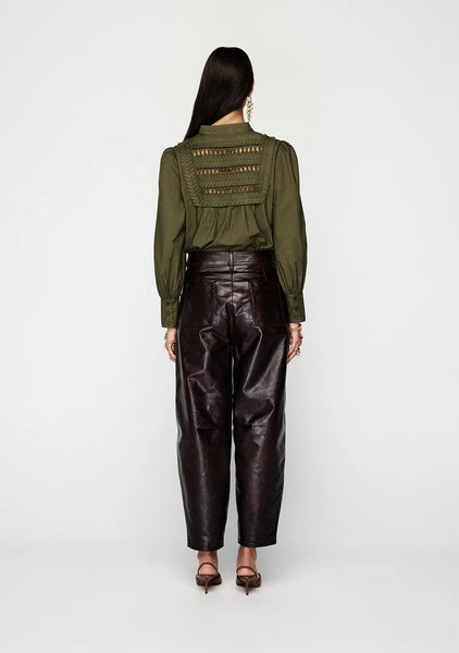 Anika Leather Pants - Chocolate