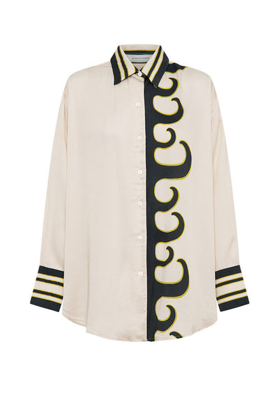 Tide Long Sleeve Satin Shirt - Ecru A FURTHER 15% OFF AUTOMATICALLY APPLIED AT CHECKOUT