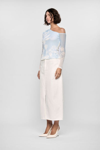 Aurora Mesh Top - Diagonal Floral