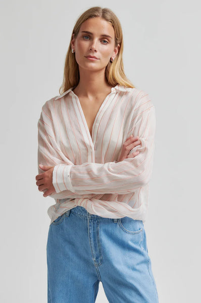 Chevy Twist Front Stripe Shirt - Creampuff