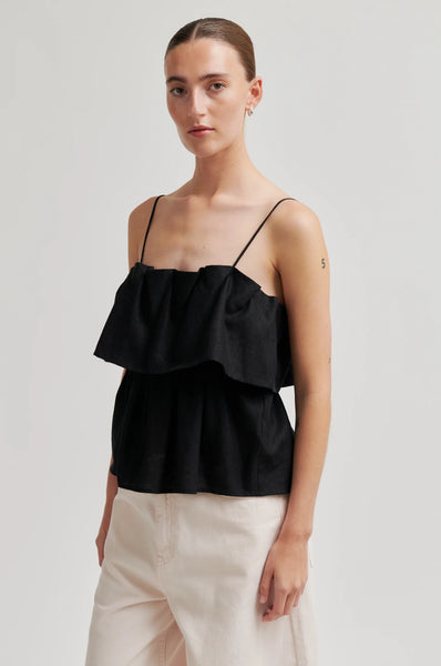 Aie Layered Top - Black Alyssum