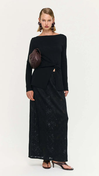 Miya Twist Knit Top - Black - et seQ fashion